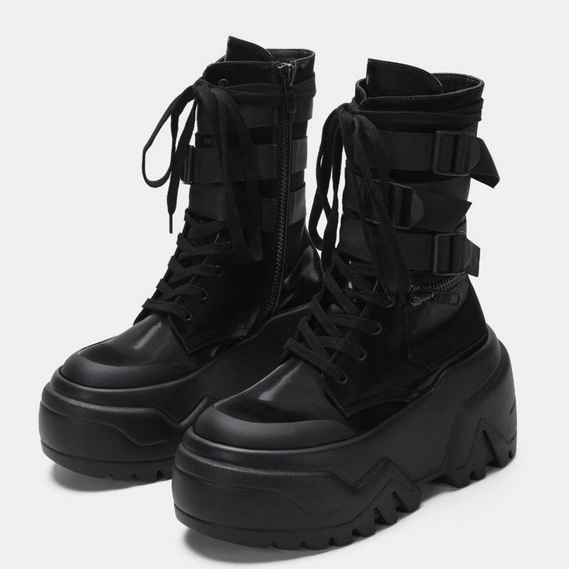 Women'S Fashion Korea - Botas Femininas de Plataforma Grossa Estilo