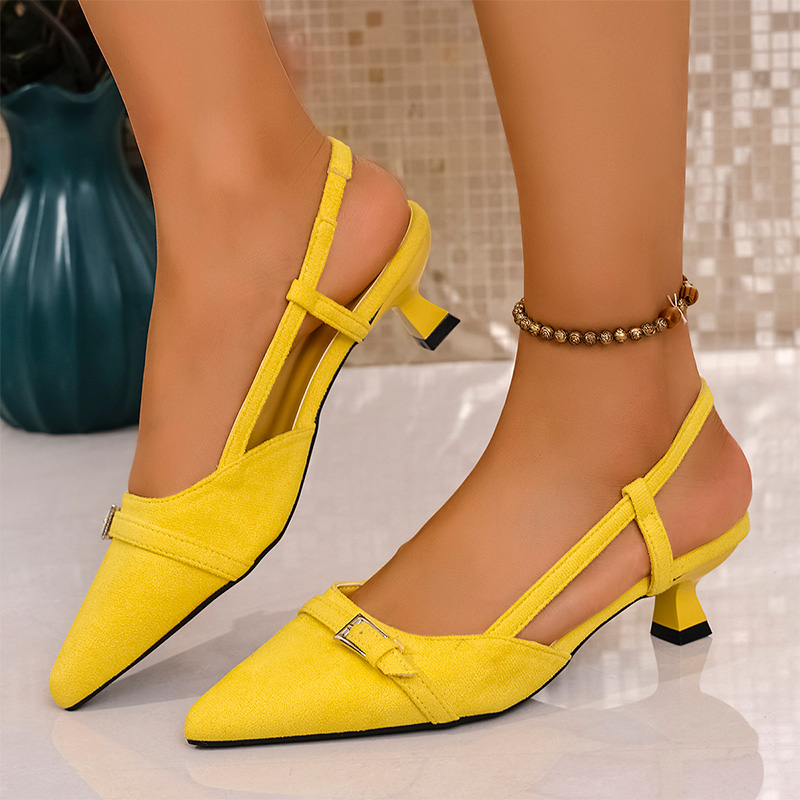 Women'S Fashion Spring 2025 - Moda amarela sandálias de salto alto