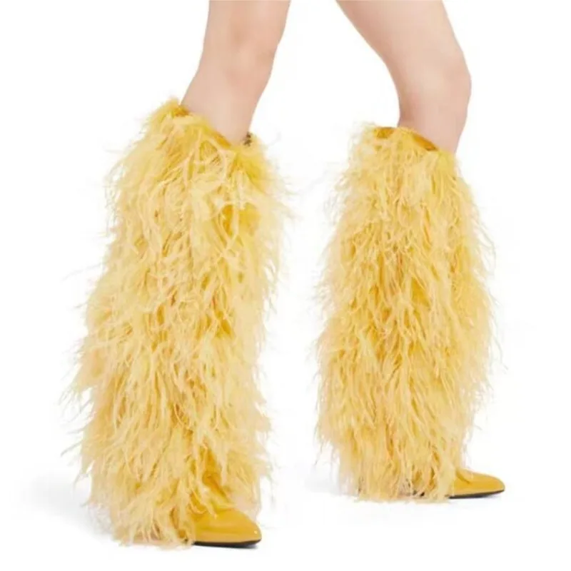 Women'S Fashion Magazines - Botas altas de joelho de pelúcia