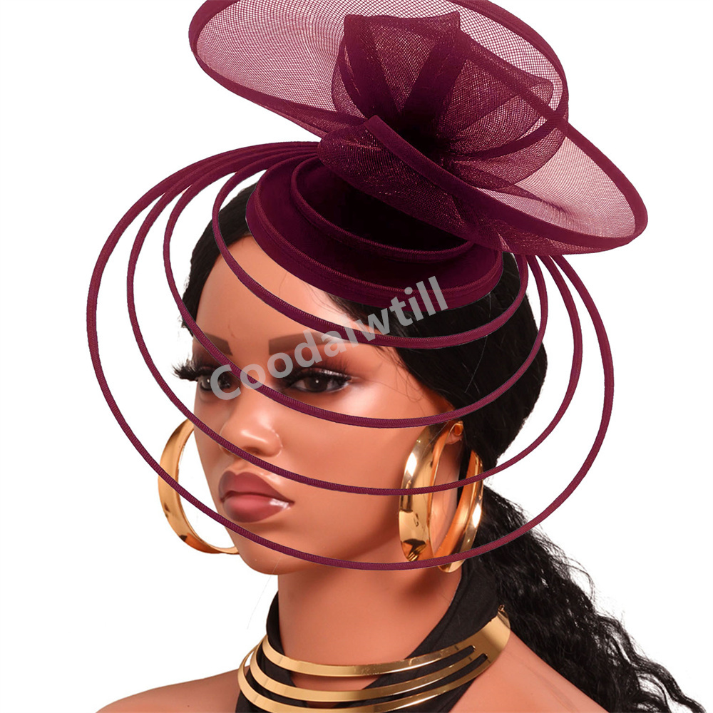 Women'S Fashion Visor - Marron véu fascinator chapéus bandana feminino