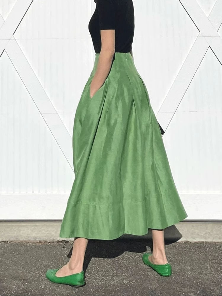 Women'S Fashion Umbrella - Faldas mujer moda retro temperamento verde