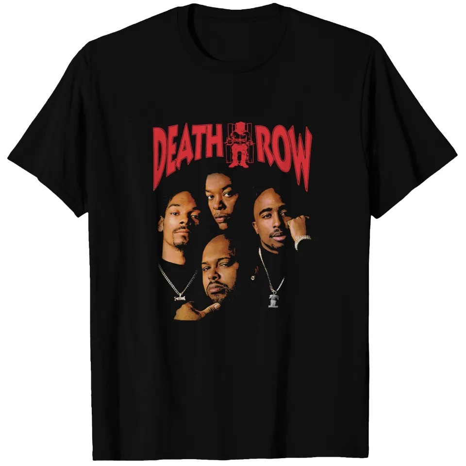 Women'S Fashion Magazines - Camiseta Preta Estampada Death Row Records