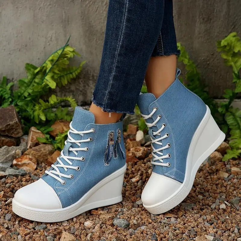 Women'S Fashion Spring 2025 - Moda denim azul sapatos de lona