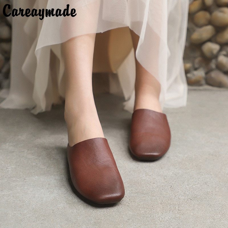 Chinelos lisos de couro genuín - Women'S Fashion Korea avaliação e preço