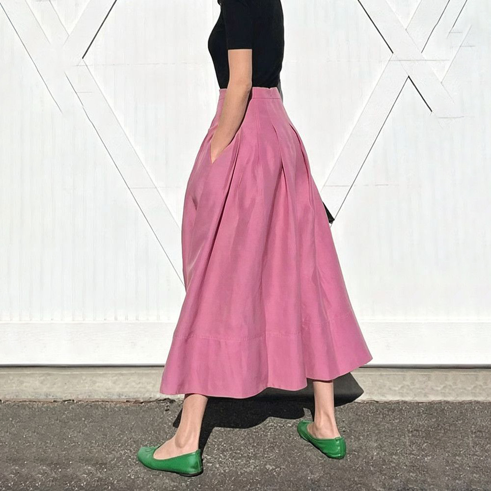 Saia de cintura alta verde est - Women'S Fashion Umbrella avaliação e preço