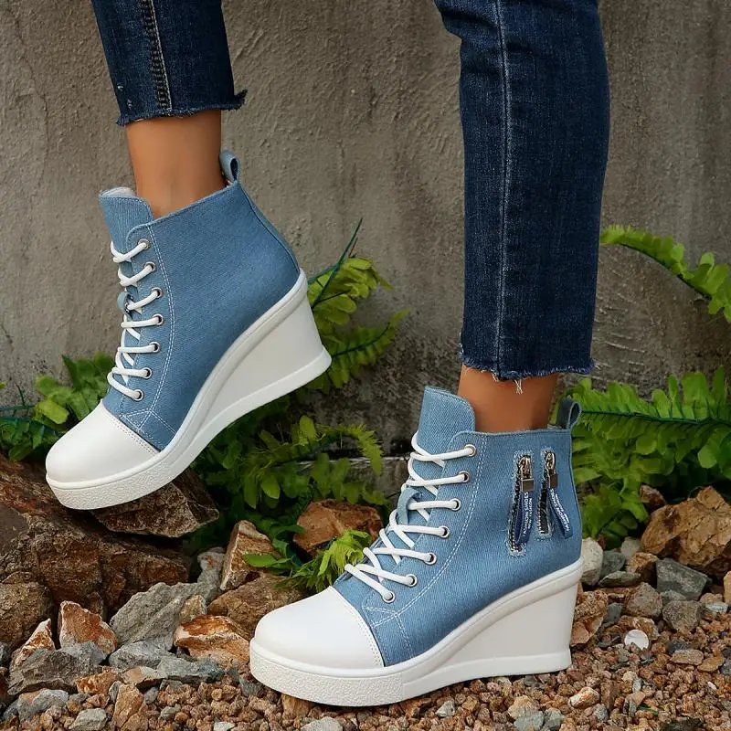 Moda denim azul sapatos de lon - Women'S Fashion Spring 2025 avaliação e preço