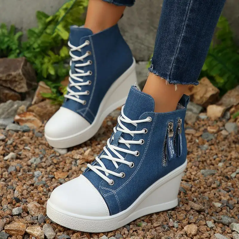Moda denim azul sapatos de lon - Women'S Fashion Spring 2025 avaliação e preço